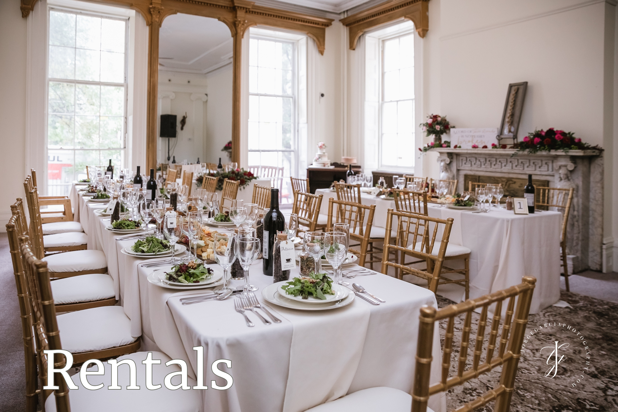 Photo of a rental space, linking to the rentals page.